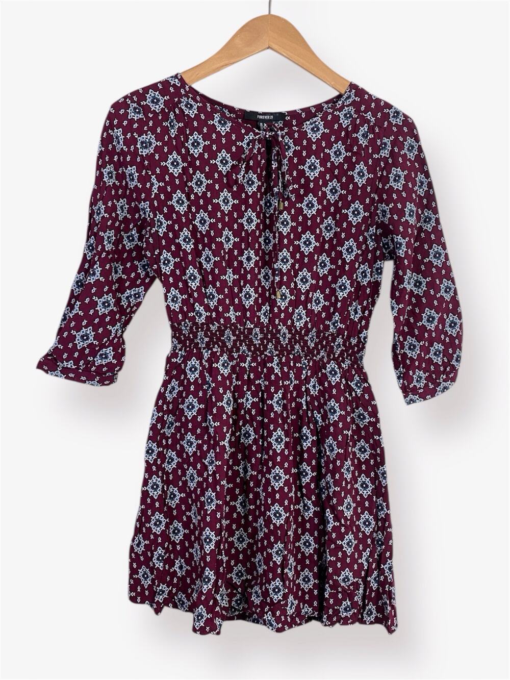 Forever 21 Burgundy Geometric Mini Dress Women’s Small